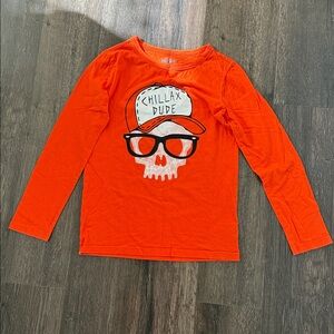 OshKosh B'gosh Orange Long Sleeve Shirt with Skull Design